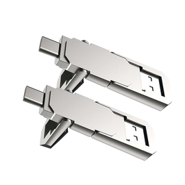 Kit de 2 Memorias USB Dual de 128GB / USB-C y USB-A / Transferencia de Alta Velocidad / Metálica / Compatible con Dispositivos Móviles, Windows, Mac y Linux