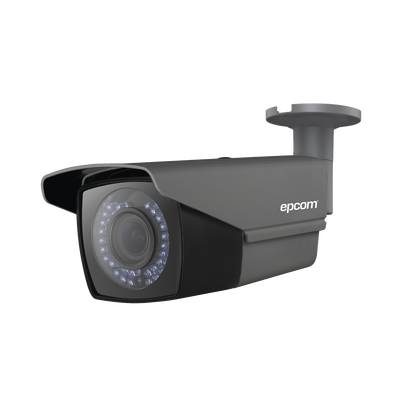 Bala TURBOHD 720p / HÍBRIDA / CLIMAS EXTREMOS /  Lente Varifocal 2.8 a 12 mm / IR Inteligente 40 mts / Exterior IP66