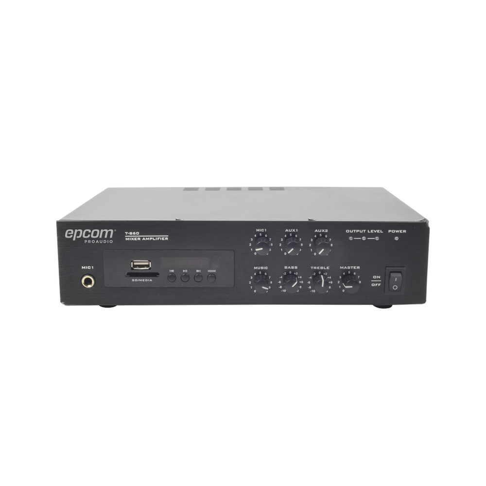 60W RMS Mini Mixer Amplifier with USB/SD and Bluetooth