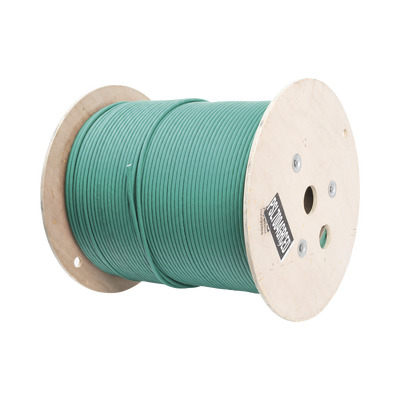 Bobina de Cable Blindado S/FTP de 4 pares, Cat7, Inmune a Ruido e Interferencias, LSZH (Bajo humo, Cero Halógenos), Color Verde, Bobina de 500 m