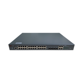 Switch Administrable de 24 Puertos PoE+ con 4 Puertos Gigabit y 4 Puertos SFP para Fibra Óptica