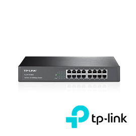 Switch no administrable de 16 puertos 10/100 Mbps de escritorio y para montaje en rack