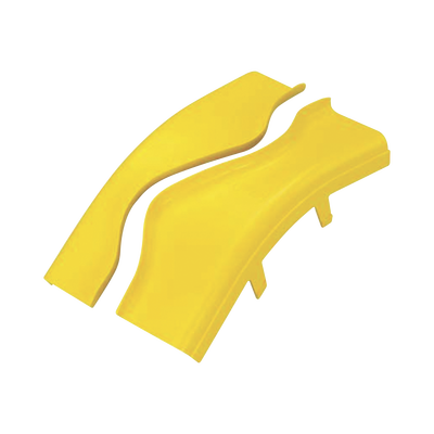 Tapa de Bajada Vertical Exterior de 45º, Para uso con Canaletas 4X4 FiberRunner™, Color Amarillo