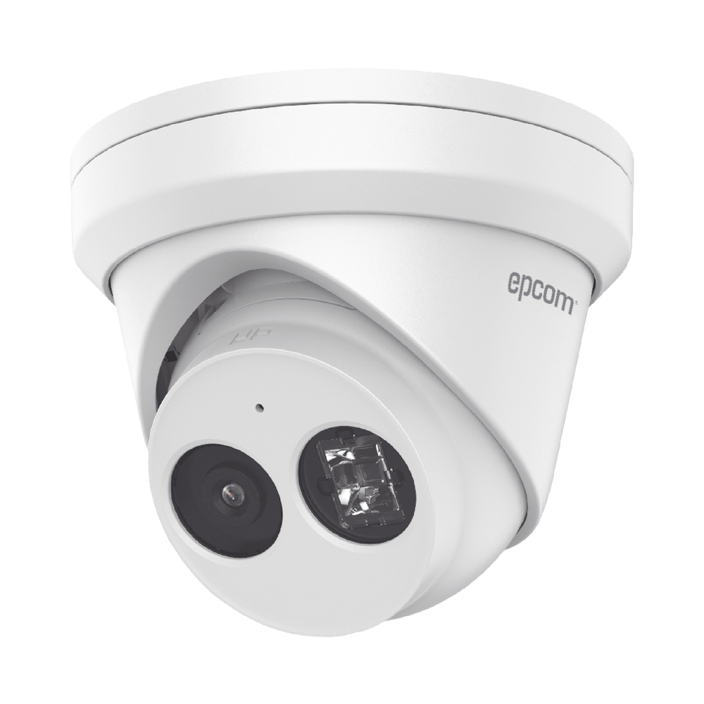IP Turret 4 Megapixel / 2.8 mm Lens / 30 m IR EXIR / IP67 / WDR 120 dB / PoE / Video analytics (False Alarm Filter) / Integrated Microphone / Ultra Low Illumination
