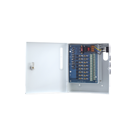 Fuente de poder profesional de 24 Vca @ 16 Amper, para 16 cámaras, con voltaje de entrada de 96-264 Vca