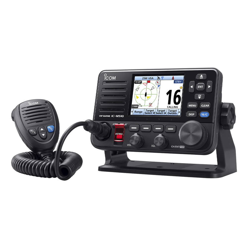 VHF Marine radio Class D, with remote control through WLAN function, color display of 3.5