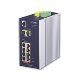 Switch Industrial Administrable Capa 2+ 8 puertos PoE 802.3at gigabit, 2 puertos SFP