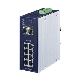 Switch industrial administrable de 8 puertos 1GB + 2 puertos SFP 1GB -40~75ºC