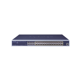 Switch Administrable Capa 2 con Fuente de Alimentación Redundante, 24 Puertos SFP Gigabit 100/1000X, 8 Puertos Combo RJ45 Gigabit.