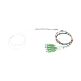 Splitter (Divisor Óptico) tipo PLC, de 1x4, conectores SC/APC de salida