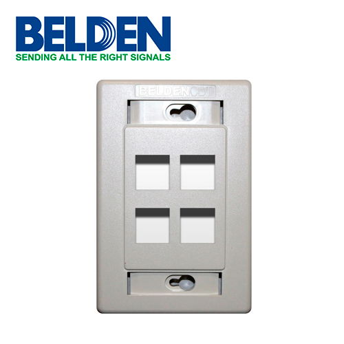 PLACA DE PARED AX101437 BELDEN 4 PUERTOS MDVO COLOR BLANCO PLACA DE PARED AX101437 BELDEN 4 PUERTOS MDVO COLOR BLANCO