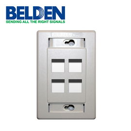 PLACA DE PARED AX101437 BELDEN 4 PUERTOS MDVO COLOR BLANCO PLACA DE PARED AX101437 BELDEN 4 PUERTOS MDVO COLOR BLANCO