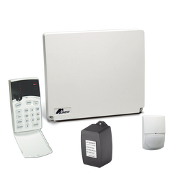 Kit de alarma 4-8 zonas con teclado de iconos, 1 detector de movimiento digital y sirena de 30 WATTS