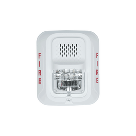 Sirena con Lámpara Estroboscópica a 2 Hilos, Montaje en Pared, Color Blanco, Configuración Estroboscópica Seleccionable, Nuevo Diseño Moderno y Elegante y Menor Consumo de Corriente