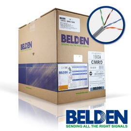 CABLE UTP CAT5E BELDEN 1583A 008U1000 FORRO PVC GRIS CMR 4 PARES 200 MHZ CALIBRE 24AWG 100% COBRE USO INTERIOR ESPECIAL PARA INSTALACIONES SEGURIDAD, CCTV, VIDEO, DATOS REDES ETHERNET BOBINA 1000 PIES 305 METROS