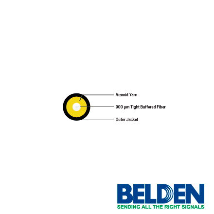 CABLE DE FIBRA ÓPTICA DROP 1 FIBRA ITU G.657.B3 FDCP001R9NBY BELDEN 1476FT 450 MTO