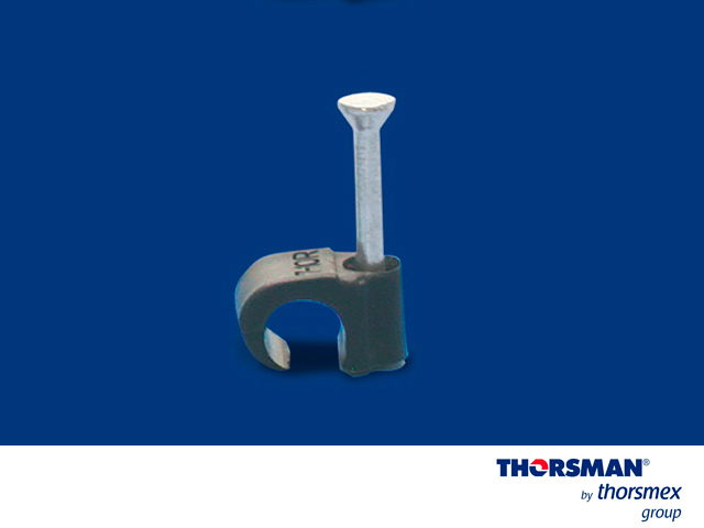GRAPAS REFORZADA SUJETHOR THORSMAN 3103-00301 TC 7-10 Rc 1pulg CAJA /100PZAS NEGRO, IDEAL PARA CABLE UTP, CLAVO GALVANIZADO, GRAPA DE POLIETILENO RESISTENTE AL IMPACTO, CORROSIÓN, HUMEDAD Y CLIMAS EXTREMOS