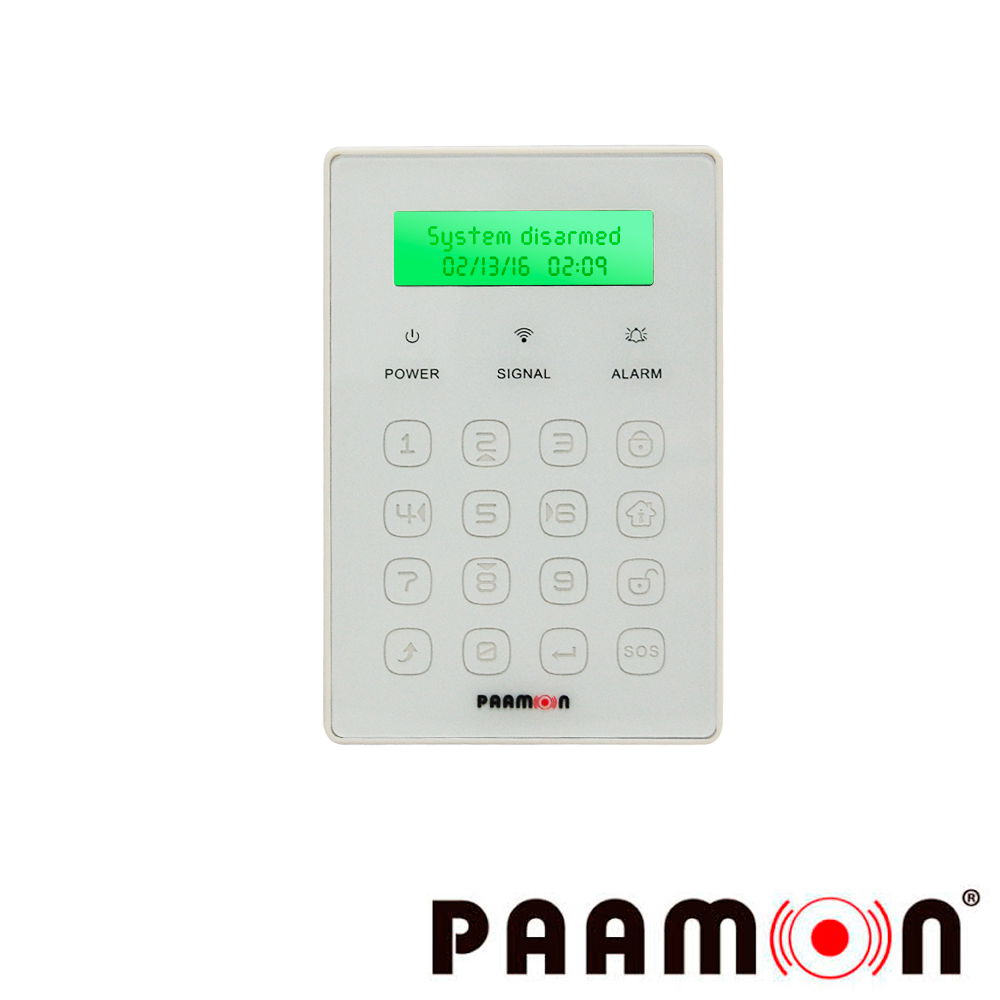 TECLADO TOUCH INALAMBRICO PAAMON PM-WKEYB3 FRECUENCIA 433MHZ/ FUNCIÓN DE ARMADO/ DESARMADO/ ARMADO PERIMETRAL Y SOS/ USO EN INTERIOR