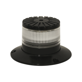 Baliza LED compacta discreta, domo claro, color ambar/verde