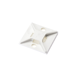 Sujetador Para Cable con Cinchos, de 4 Vías, con Adhesivo, 25.4 x 25.4mm (1in x 1in), Color Blanco, 1 pieza