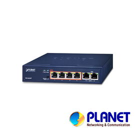 SWITCH NO ADMINISTRABLE PLANET FSD-604HP / 6 PUERTOS RJ45 FAST ETHERNET 10/100 Mbps / 4 PUERTOS CON PoE 802.3AF/AT (PUERTOS 1 – 4) / 30W POR PUERTO / DIP SWITCH (DISTANCIA DE 100 Y 250 METROS) / 63 WATTS DE CONSUMO / RECINTO DE METAL.