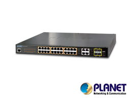 SWITCH ADMINISTRABLE PLANET GS-4210-24PL4C / 28 PUERTOS RJ45 10/100/1000 Mbps / 4 PUERTOS SFP 100/1000 Mbps / 24 PUERTOS CON INYECTOR PoE 802.3AT/AF / 1 PUERTO SERIE RS-232 A RJ45 / RECINTO DE METAL / 3 VENTILADORES / VLAN / 520 WATTS / MONTAJE EN RA SWITCH ADMINISTRABLE PLANET GS-4210-24PL4C / 28 PUERTOS RJ45 10/100/1000 Mbps / 4 PUERTOS SFP 100/1000 Mbps / 24 PUERTOS CON INYECTOR PoE 802.3AT/AF / 1 PUERTO SERIE RS-232 A RJ45 / RECINTO DE METAL / 3 VENTILADORES / VLAN / 520 WATTS / MONTAJE EN RA