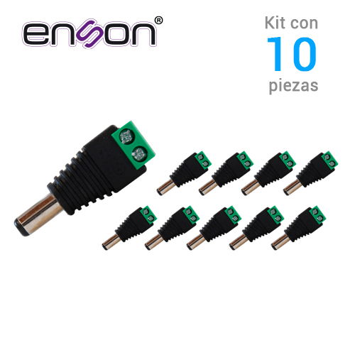 KIT 10 CONECTORES DE CORRIENTE MACHO 10x ENS-MC01 ENSON, TIPO JACK 3.5 MM PARA ALIMENTAR CAMARAS CCTV O REALIZAR EMPALME DE CABLEADO, CON BLOQUE POLARIZADO(+/-) PARA ATORNILLAR CABLE DE CORRIENTE O UTP, MEDIDAS DEL CONECTOR 2.1 x 5.5 mm KIT 10 CONECTORES DE CORRIENTE MACHO 10x ENS-MC01 ENSON, TIPO JACK 3.5 MM PARA ALIMENTAR CAMARAS CCTV O REALIZAR EMPALME DE CABLEADO, CON BLOQUE POLARIZADO(+/-) PARA ATORNILLAR CABLE DE CORRIENTE O UTP, MEDIDAS DEL CONECTOR 2.1 x 5.5 mm