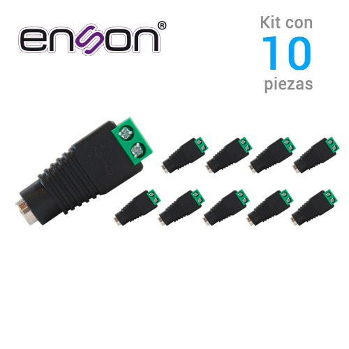 KIT 10 CONECTORES DE CORRIENTE HEMBRA 10x ENS-FC01 HEMBRA ENSON, TIPO JACK 3.5 MM PARA ALIMENTAR CAMARAS CCTV O REALIZAR EMPALME DE CABLEADO, CON BLOQUE POLARIZADO(+/-) PARA ATORNILLAR CABLE DE CORRIENTE O UTP, MEDIDAS DEL CONECTOR 2.1 x 5.5 MM KIT 10 CONECTORES DE CORRIENTE HEMBRA 10x ENS-FC01 HEMBRA ENSON, TIPO JACK 3.5 MM PARA ALIMENTAR CAMARAS CCTV O REALIZAR EMPALME DE CABLEADO, CON BLOQUE POLARIZADO(+/-) PARA ATORNILLAR CABLE DE CORRIENTE O UTP, MEDIDAS DEL CONECTOR 2.1 x 5.5 MM