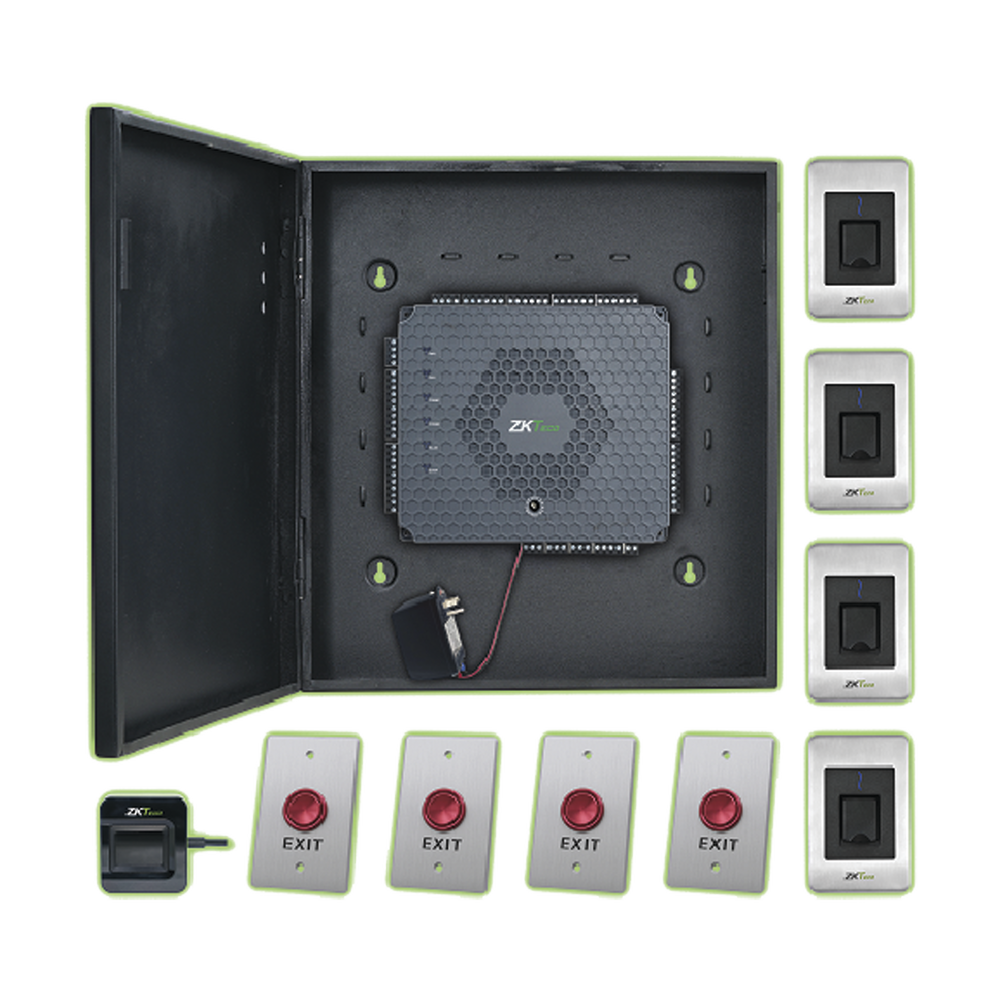4 Doors Biometric Access Control KIT / No Software required / 5,000 users / PoE