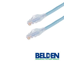 PATCHCORD UTP CAT6 BELDEN C601116007 FORRO PVC AZUL CLARO CMR-RISER 4 PARES CALIBRE CONDUCTOR 24 AWG 100% COBRE USO INTERIOR PARTES RELACIONADAS:CONECTORES MODULARES CAT6 PATCH PANEL CAT6 LONGITUD 7 PIES 2.1 METROS