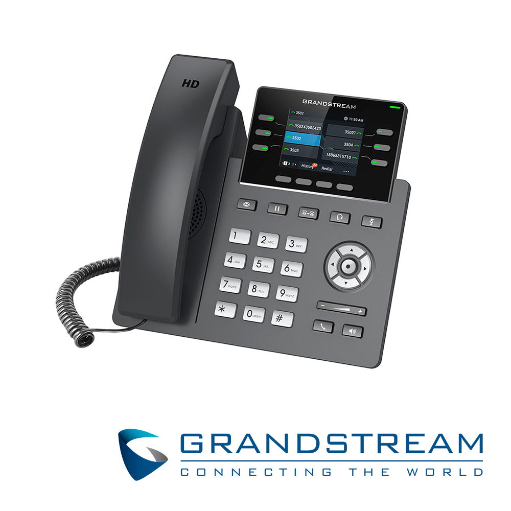 TELEFONO IP HD GRADO CARRIER GRANDSTREAM GRP2613, 3 CUENTAS SIP, 6 TECLAS MULTI FUNCION, LCD DE 320X240, 2XGIGAETH, PLACA FRONTAL INTERCAMBIABLE, 24 TECLAS TECLAS BLF DIGITALES, SOPORTA POE 802.3AF, INCLUYE ADAPTADOR DE CORRIENTE 5V 0.6A