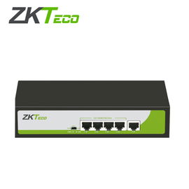 SWITCH ZKTECO PE041-55-C 4 PUERTOS RJ45 10/100 Mbps CON POE AF/AT + 1 PUERTO RJ45 100 Mbps NO ADMINISTRABLE COMPATIBLE CON CUALQUIER CAMARA IP ONVIF POE SOPORTA HASTA 250m DE DISTANCIA SOBRE UTP CAT6