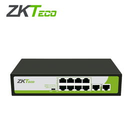 SWITCH ZKTECO PE082-120-C 8 PUERTOS RJ45 10/100 Mbps CON POE AF/AT + 2 PUERTO RJ45 100 Mbps NO ADMINISTRABLE ENERGIA TOTAL 150W COMPATIBLE CON CUALQUIER CAMARA IP ONVIF POE SOPORTA HASTA 250m DE DISTANCIA SOBRE UTP CAT6