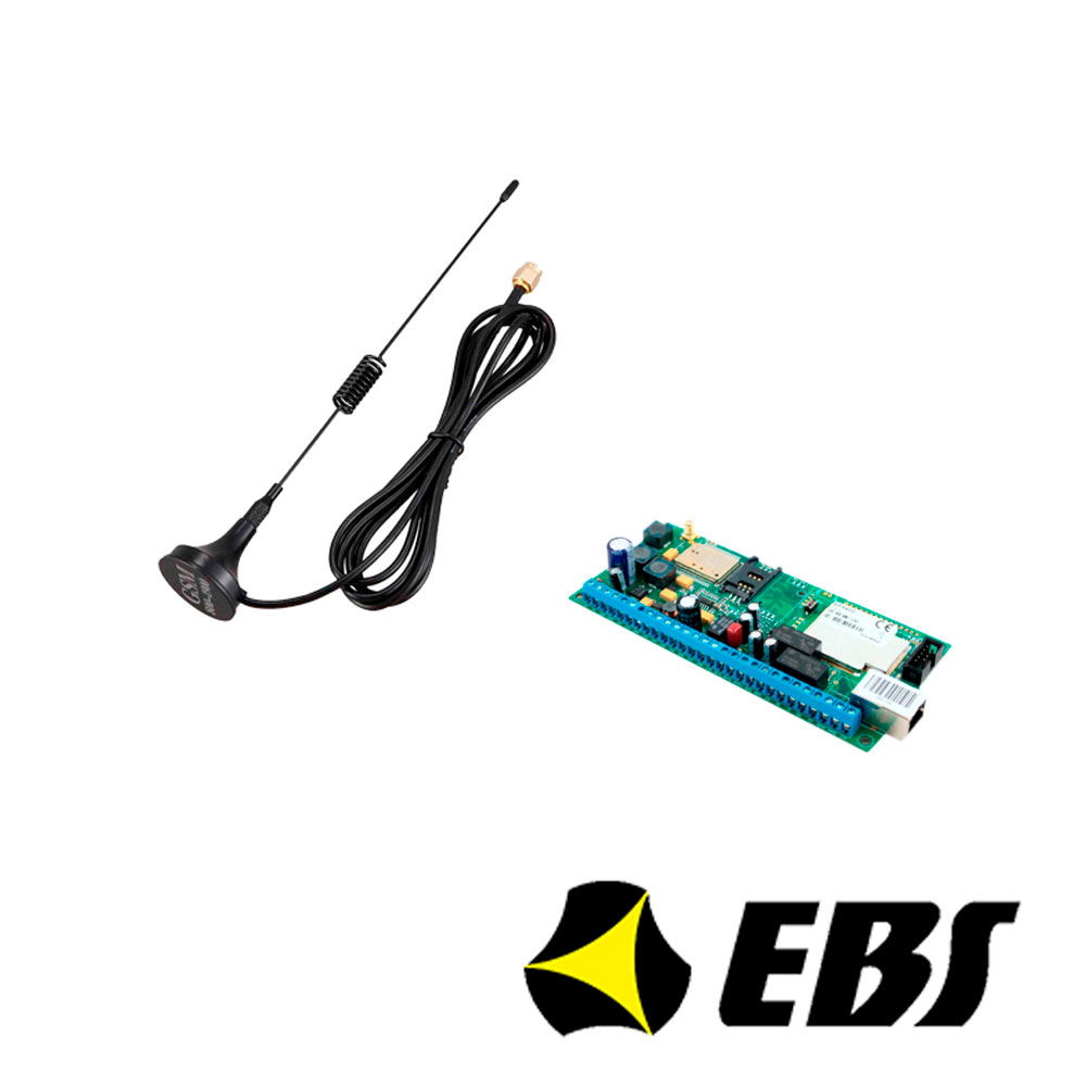 KIT DE 1 COMUNICADOR UNIVERSAL DUAL IP/4G  PARA SISTEMAS DE ALARMA E INCENDIO EBS EPX400-A20C  + 1x ANTENA GSM GSMANTENA3-11