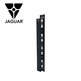 ORGANIZADOR VERTICAL JAGUAR NCS-NRE-VOP-42HT PARA GABINETES NCS 42UR CON PEINES DE POLICARBONATO CON RETARDANTE A LA FLAMA TAPA REMOVIBLE Y ABATIBLE POSIBILIDAD DE SUJECIÓN DE CABLE CON CINCHOS VELCRO O PIOLA PESO DE 10 KG CUMPLE CON LA NORMA EIA