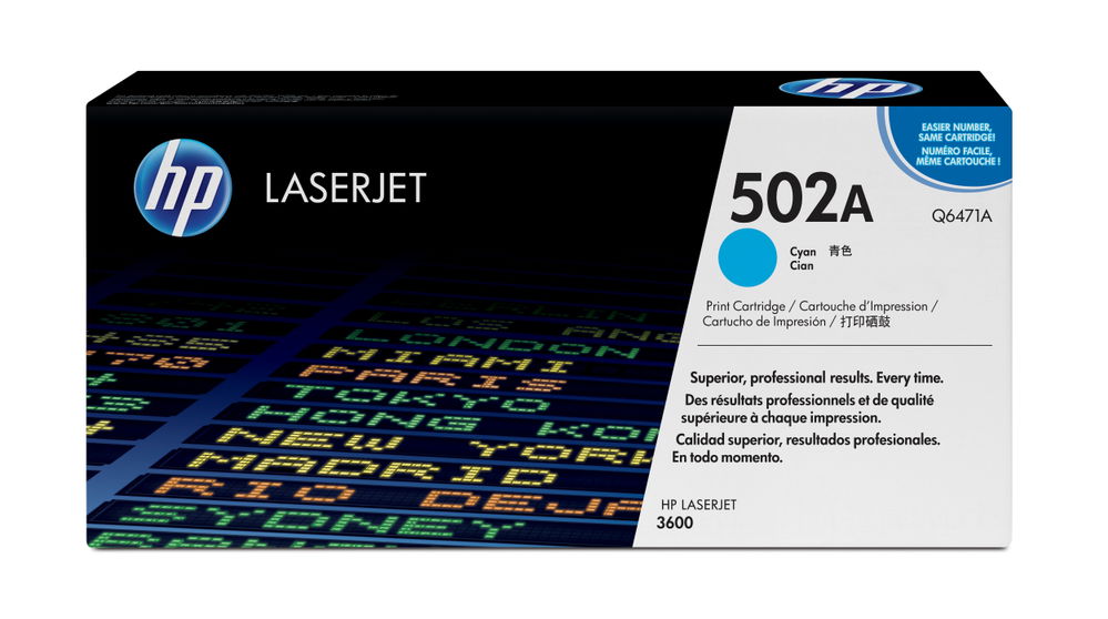 HP Cartucho de tóner original LaserJet 502A cian HP Cartucho de tóner original LaserJet 502A cian