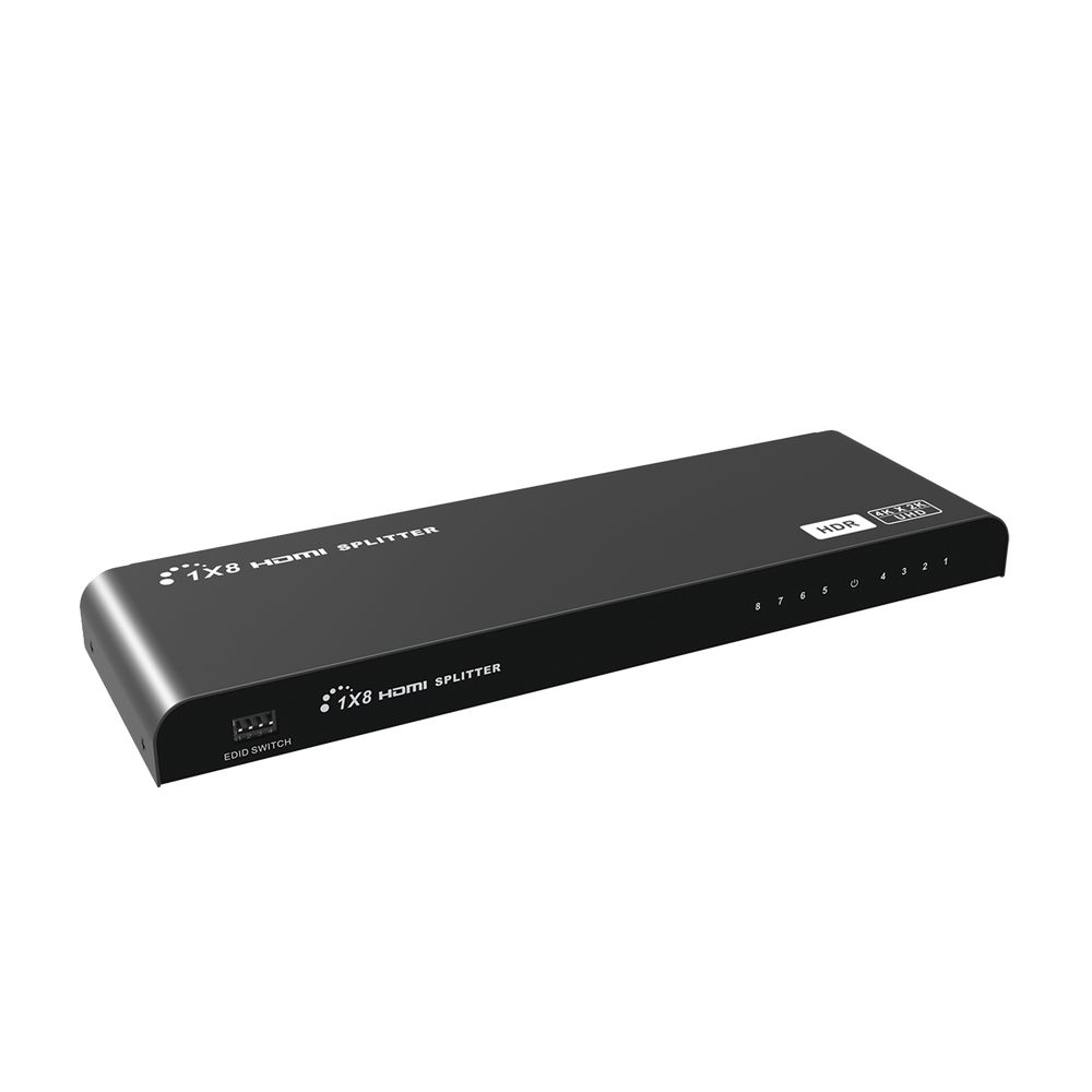 Divisor HDMI de 1 entrada a 8 salidas 4K x 2K @60Hz & HDR / Compatible con HDMI2.0,HDCP2.0 / Soporta 10 metros en la entrada y 10 metros en la salida