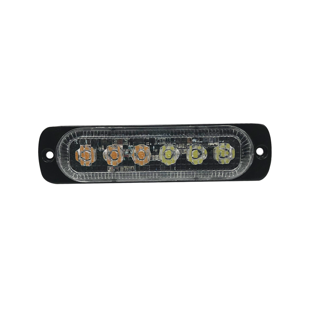 Luz direccional con 6 LEDS, color ambar/claro, 12-24 VCD