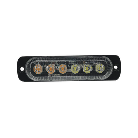 Luz direccional con 6 LEDS, color ambar/claro, 12-24 VCD