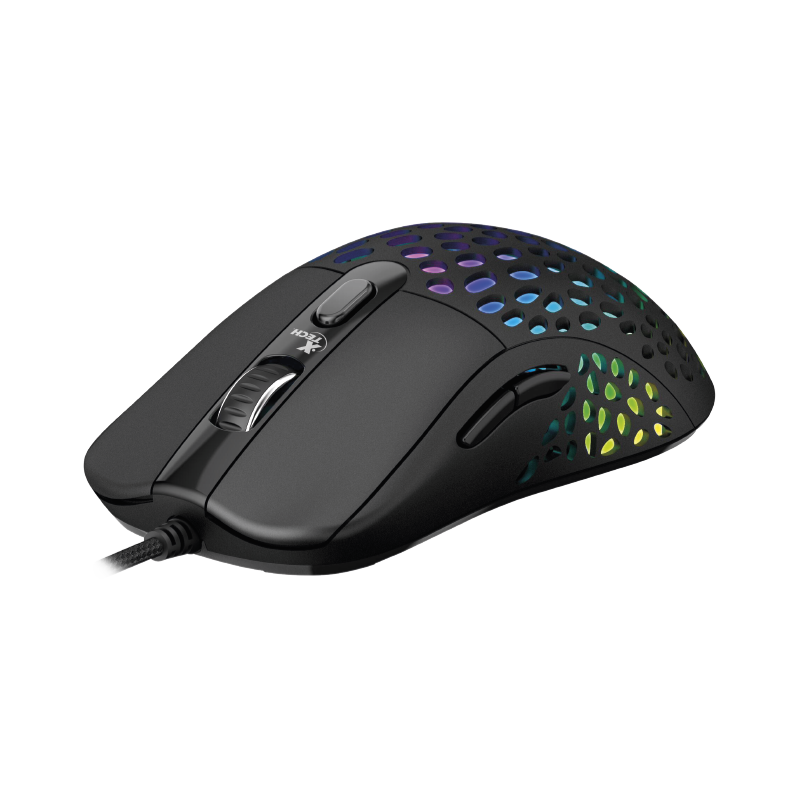 Mouse gamer SWARM Xtech - 6 botones para videojuegos - RBG - 6400 DPI - Cable antienredos
