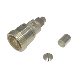 Conector DIN 7-16 Hembra de Anillo Plegable, COMBO (En Linea ó en A/R), para cables LMR-400, 9913, CNT-400, RG-8/U.
