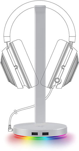 Base Para Auriculares Razer Base Station V2 Chroma - Blanco Mercurio Base Para Auriculares Razer Base Station V2 Chroma - Blanco Mercurio