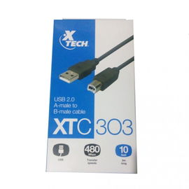 USB Cable - 4 Pin USB Type A - 2.0 Male-Male Mold - Xtech XTC-303