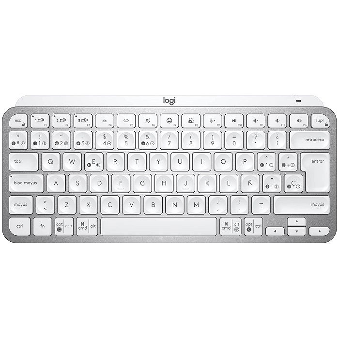Teclado Bluetooth Español - USB - Logitech MX Keys Mini - Gris Pálido