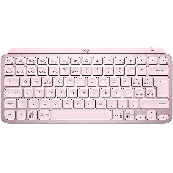 Teclado Bluetooth 5.0 Español - 2.4GHz  - Logitech MX Keys Mini - Rosa