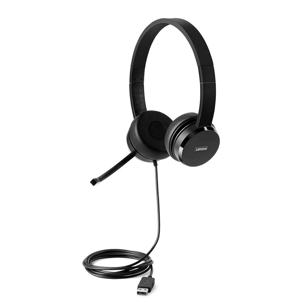 Lenovo 100 - Auricular - en oreja - cableado - USB - negro Lenovo 100 - Auricular - en oreja - cableado - USB - negro