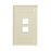 Placa de Pared Vertical, Salida Para 2 Puertos Keystone, Con Espacios Para Etiquetas, Color Marfil