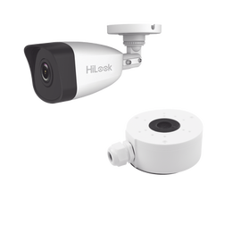 KIT DE CÁMARA + MONTAJE / Bala IP 4 Megapixel / 30 mts IR / Exterior IP67 / PoE / WDR 120 dB / Lente 2.8 mm / H.265+