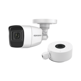 KIT DE CÁMARA + MONTAJE / Cámara Bala TURBOHD 2 Megapixel (1080p) / Gran Angular 106° / Lente 2.8 mm / 25 mts IR EXIR / Exterior IP66 / 4 Tecnologías / dWDR