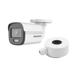 KIT DE CÁMARA + MONTAJE Bala TURBOHD 2 Megapíxel (1080p) / Imagen a color 24/7 / Lente 2.8 mm / METAL / Luz Blanca 20 mts / Exterior IP67 / TVI-AHD-CVI-CVBS / dWDR